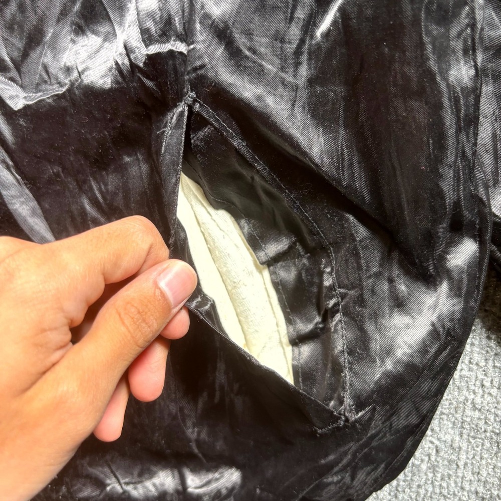 VTG 80s West Ark Bayou Caddy’s Jubilee Casino Satin Bomber Jacket Men's S Black - Picture 4 of 14
